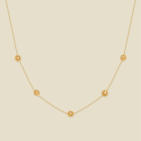 November CZ Birth Flower Station Necklace