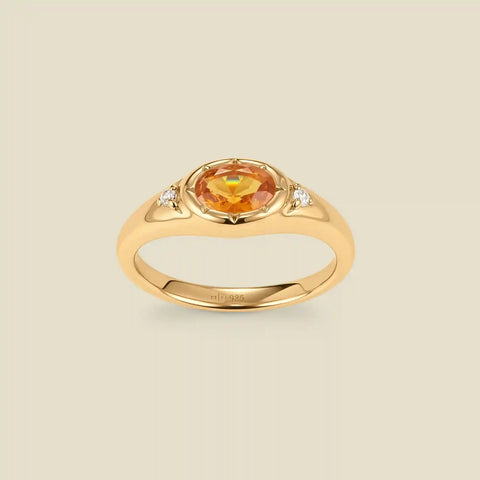 November Oval Birthstone Signet Ring
