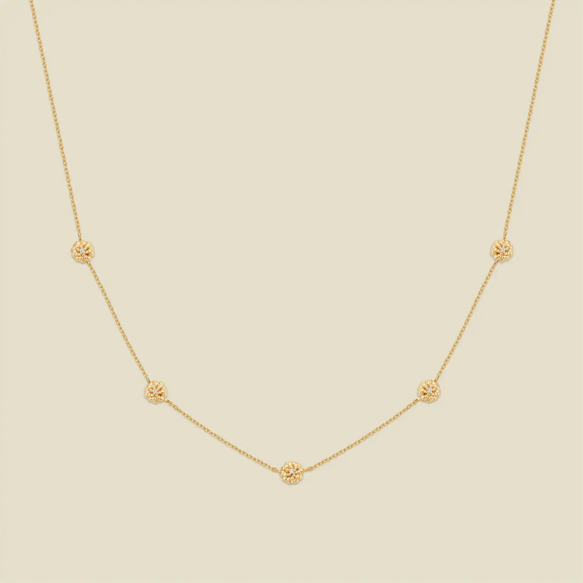 October CZ Birth Flower Station Necklace