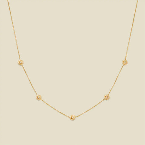 October CZ Birth Flower Station Necklace