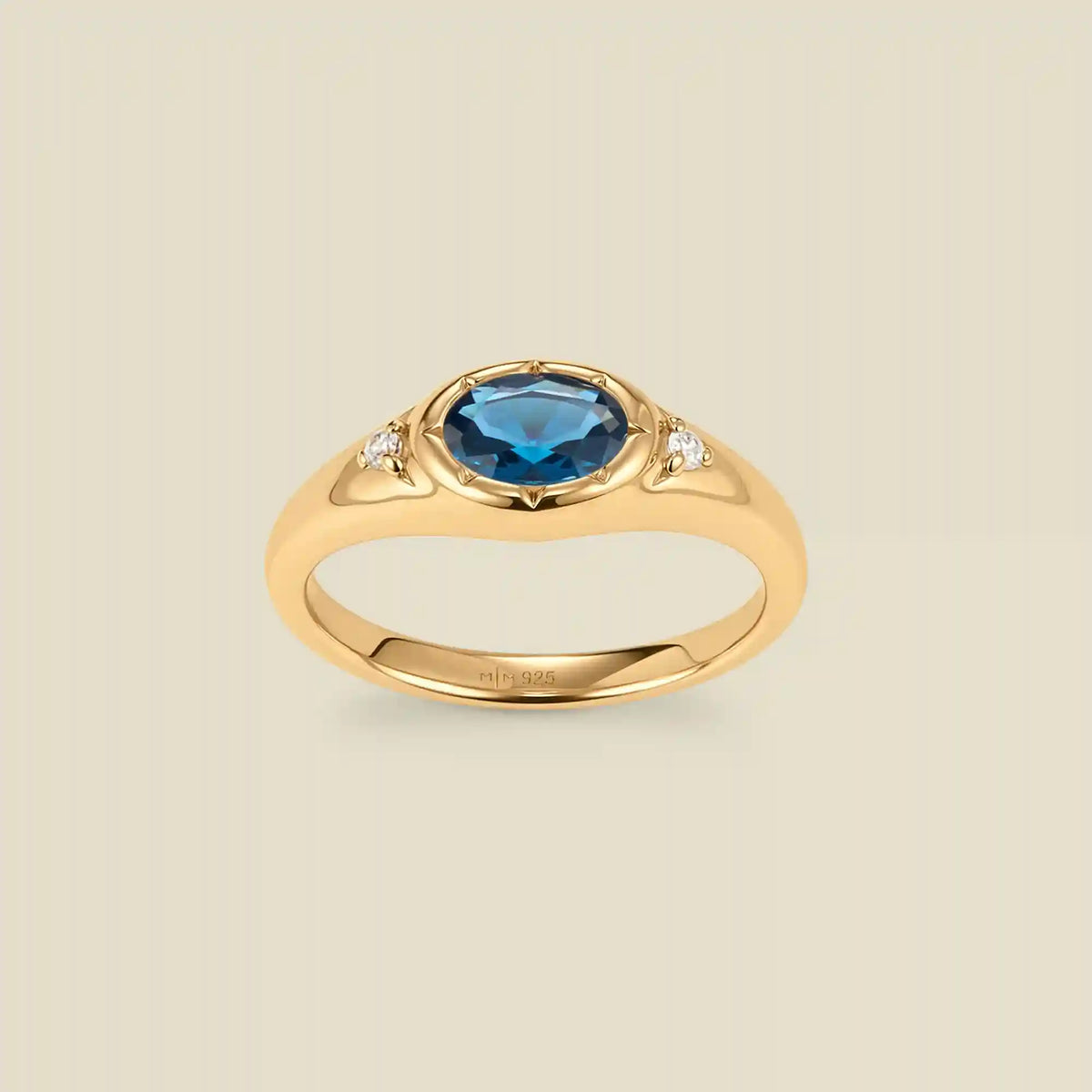 September Oval Birthstone Signet Ring