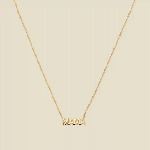 Solid Gold Mama Necklace