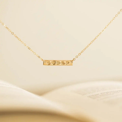 Birth Flower Bar Necklace