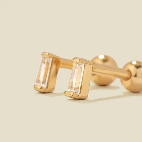 CZ Bezel Stud Earrings