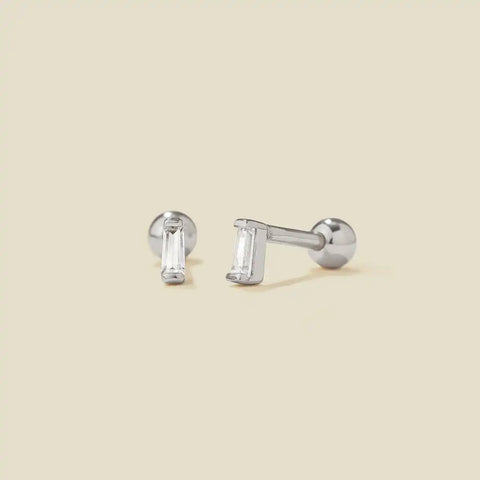 CZ Bezel Stud Earrings