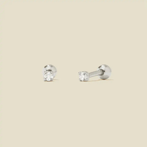 CZ Bezel Stud Earrings