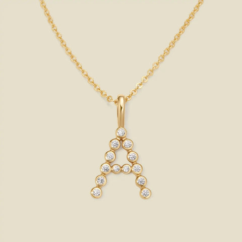 CZ Poppy Initial Necklace
