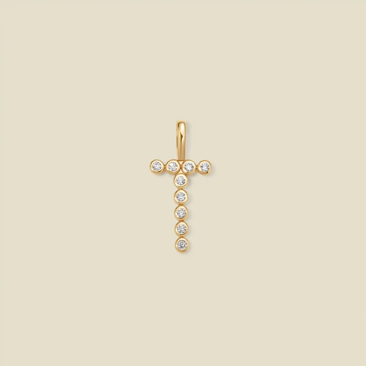 CZ Poppy Initial T Charm