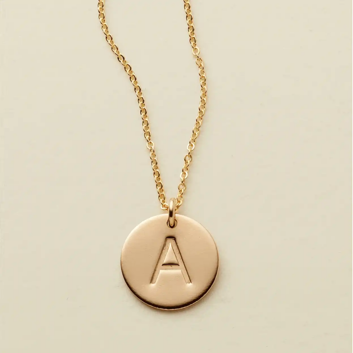 Initial Disc Necklace | 1/2" Disc