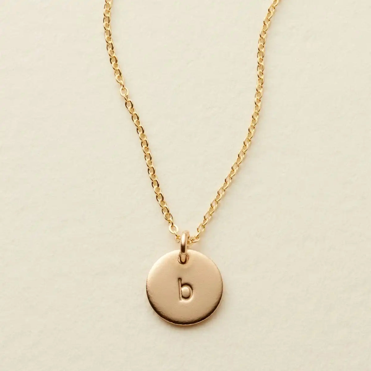 Initial Disc Necklace | 3/8" Disc