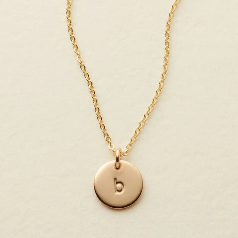 Initial Disc Necklace | 3/8" Disc