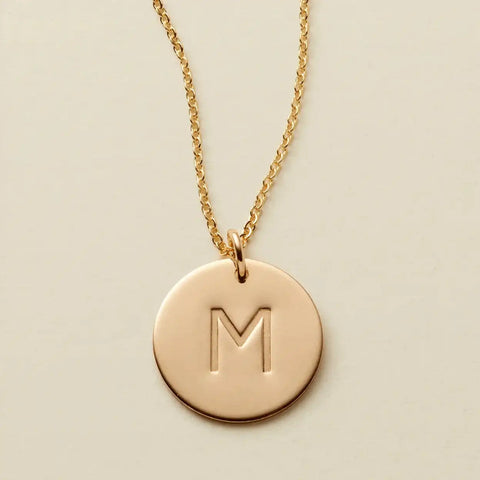 Initial Disc Necklace | 5/8" Disc