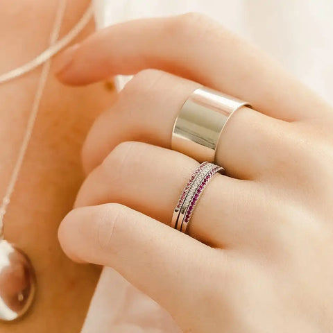 May Birthstone Stacking Ring
