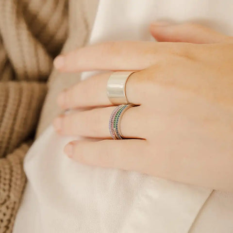 May Birthstone Stacking Ring
