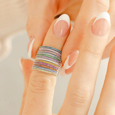 May Birthstone Stacking Ring
