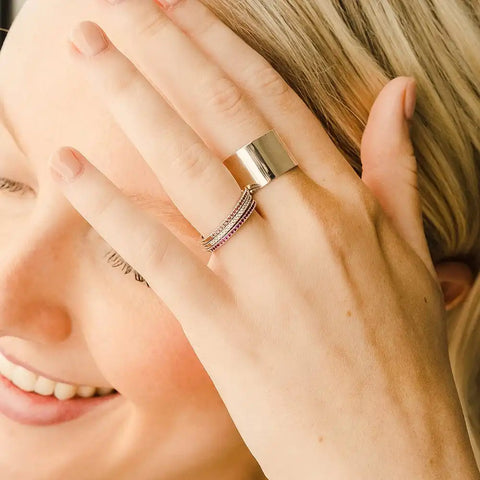 May Birthstone Stacking Ring