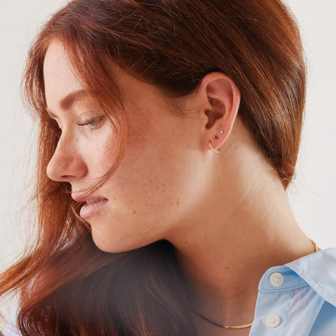 CZ Bezel Stud Earrings