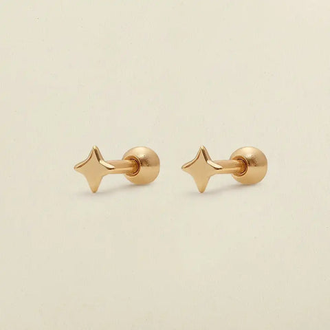 CZ Bezel Stud Earrings